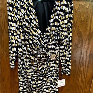 Anne Klein Black and Butterscotch Dress